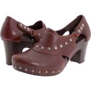 Dansko Ryder studded brown distressed clogs